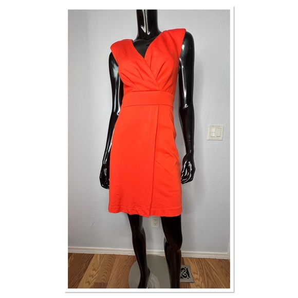 Trina Turk Faux Wrap V-Neck Rayon Blend Dress Sz 2 - Picture 2 of 9